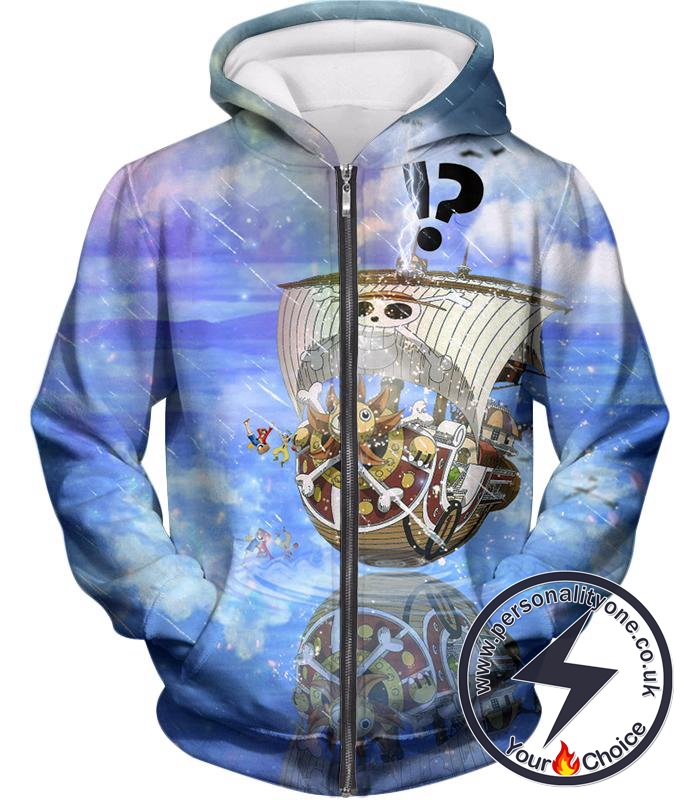 One Piece Thousand Sunny Straw Hats Awesome Pirate Ship Zip Up Hoodie